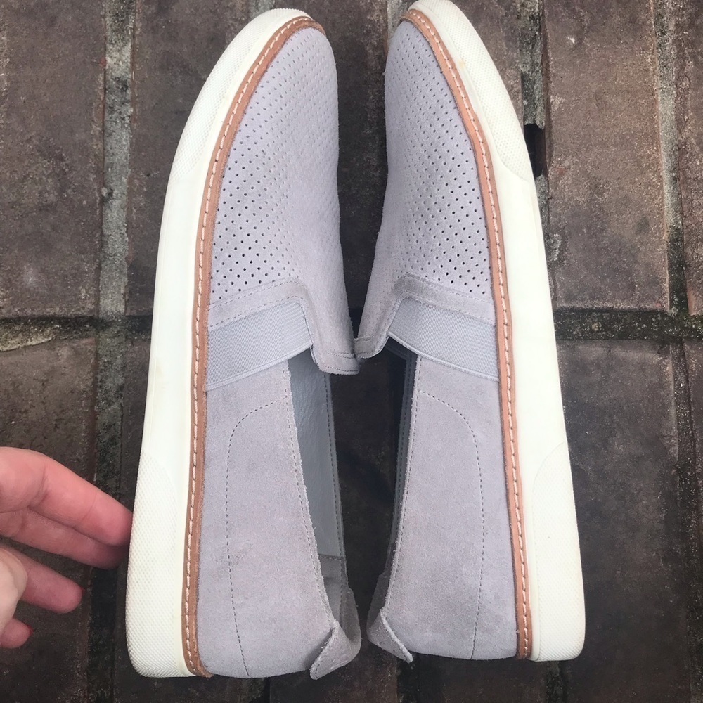 VGUC Vionic Malina Perforated Suede Slip On Shoes in Gray | Size 9.5 - Picture 6 of 11